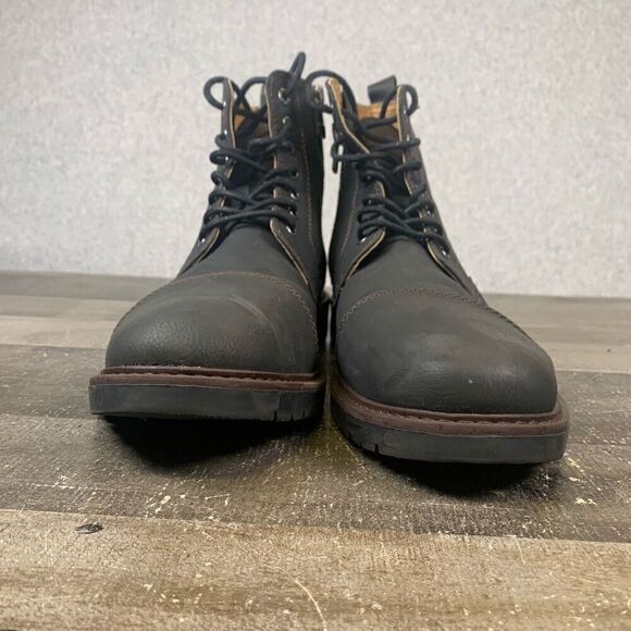 Dockers Men’s Size 10 Rawls Rugged Cap Toe Boots Black Lace Up Foootwear